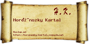 Horánszky Kartal névjegykártya